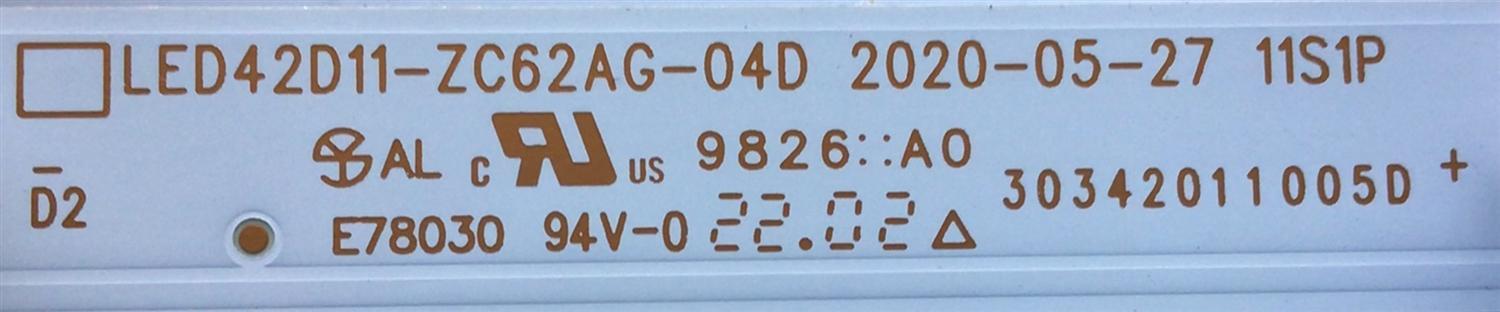 KIT DE LEDS PARA TV INSIGNIA (2 PZ) / NUMERO DE PARTE 30342011005D / LED42D11-ZC62AG-04D / 220227BB09 / C21C22/135LM / PANEL JE415D3HA0L / MODELO NS-42F201NA22 - Imagen 3